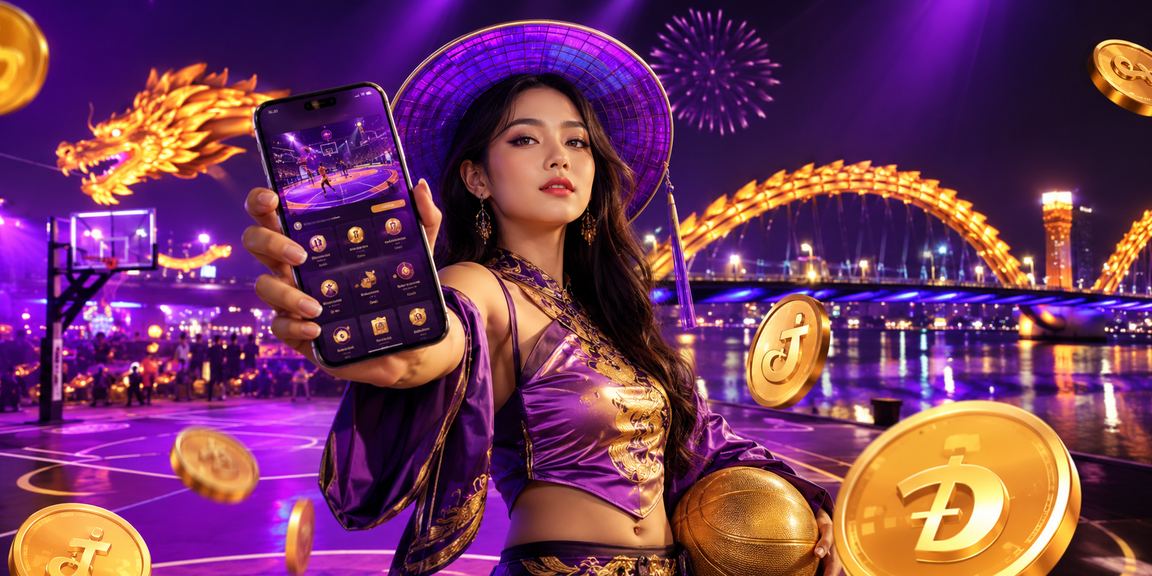 Cá cược bóng rổ với giao diện neon tại Đà Nẵng
